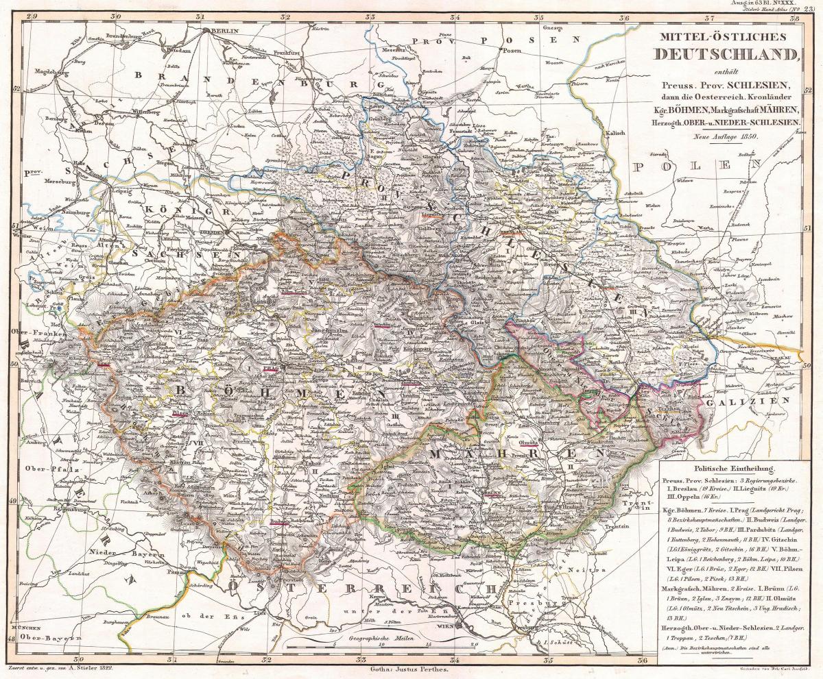 Historical map of Czech Republic (Czechoslovakia)