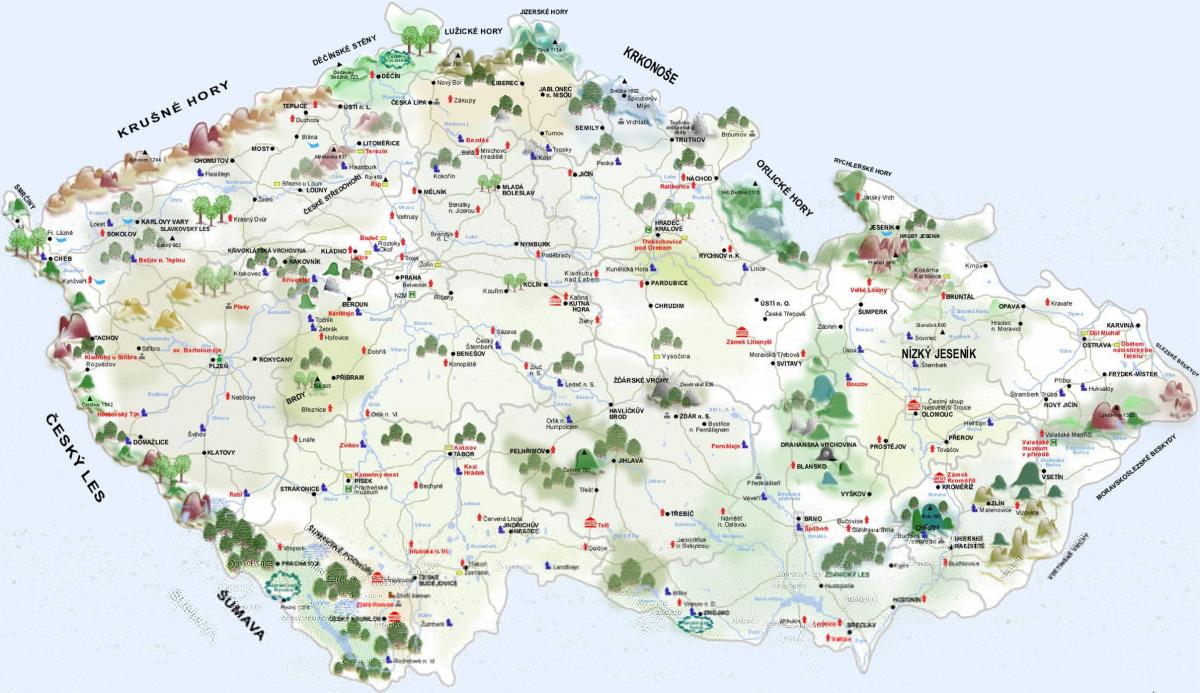 Czech Republic (Czechoslovakia) tourist attractions map