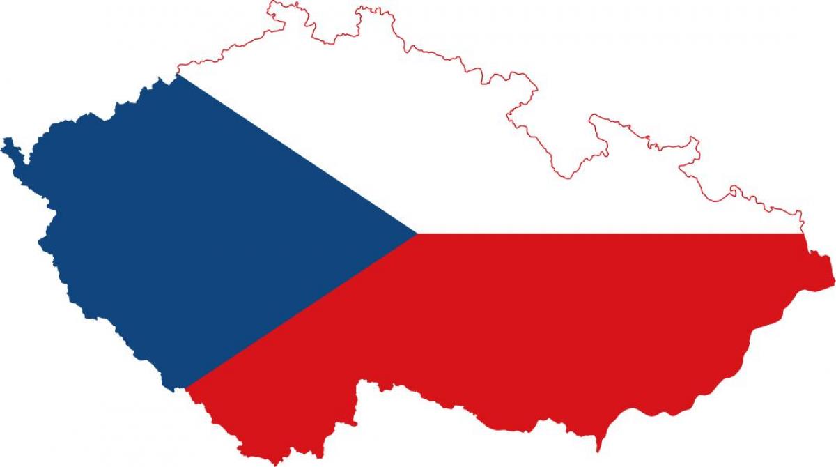 Map of Czech Republic (Czechoslovakia) flag