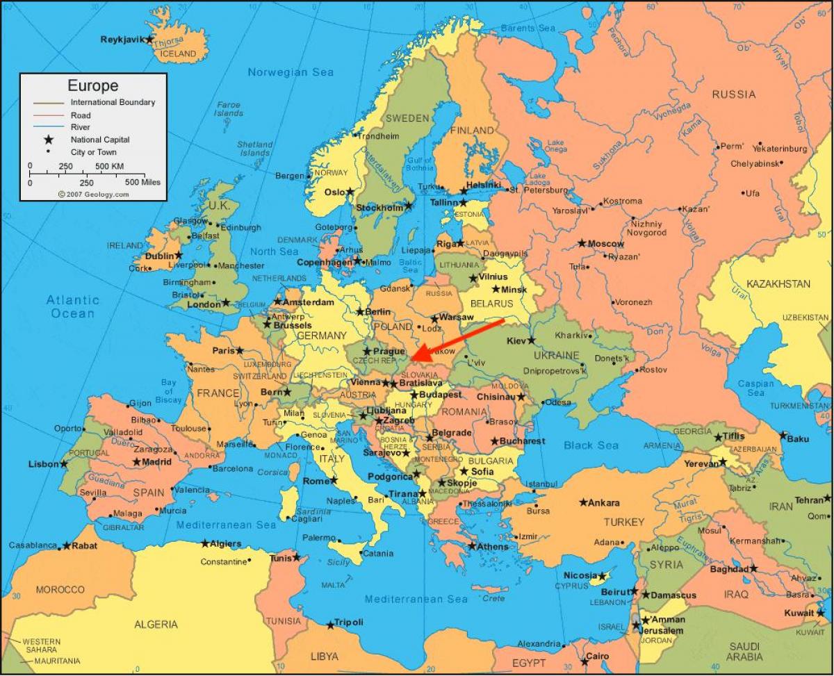 Czech Republic (Czechoslovakia) location on the Eastern Europe map