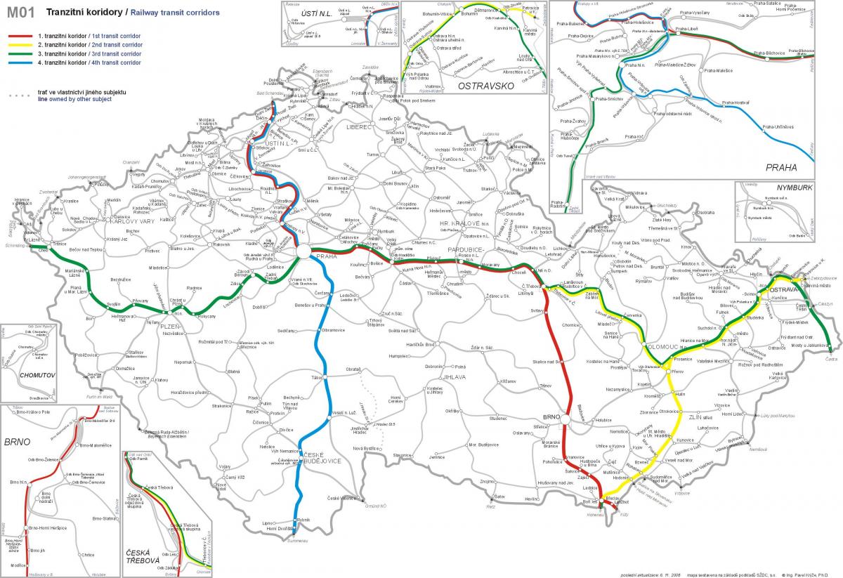 Czech Republic (Czechoslovakia) train lines map