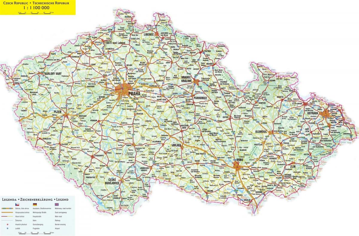 Driving map of Czech Republic (Czechoslovakia)