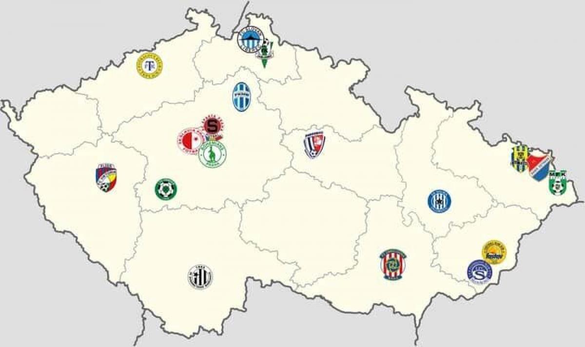 stadiums map of Czech Republic (Czechoslovakia)