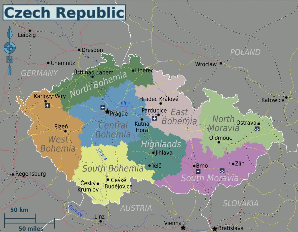 Czech Republic (Czechoslovakia) state map