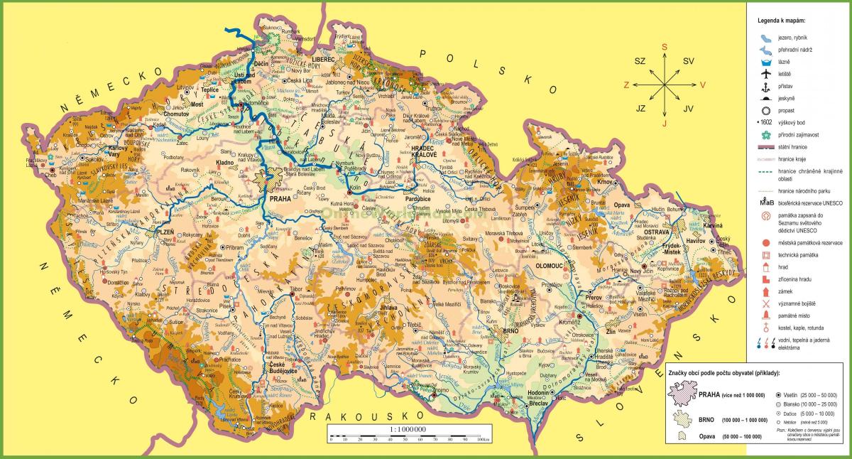 Topographical map of Czech Republic (Czechoslovakia)