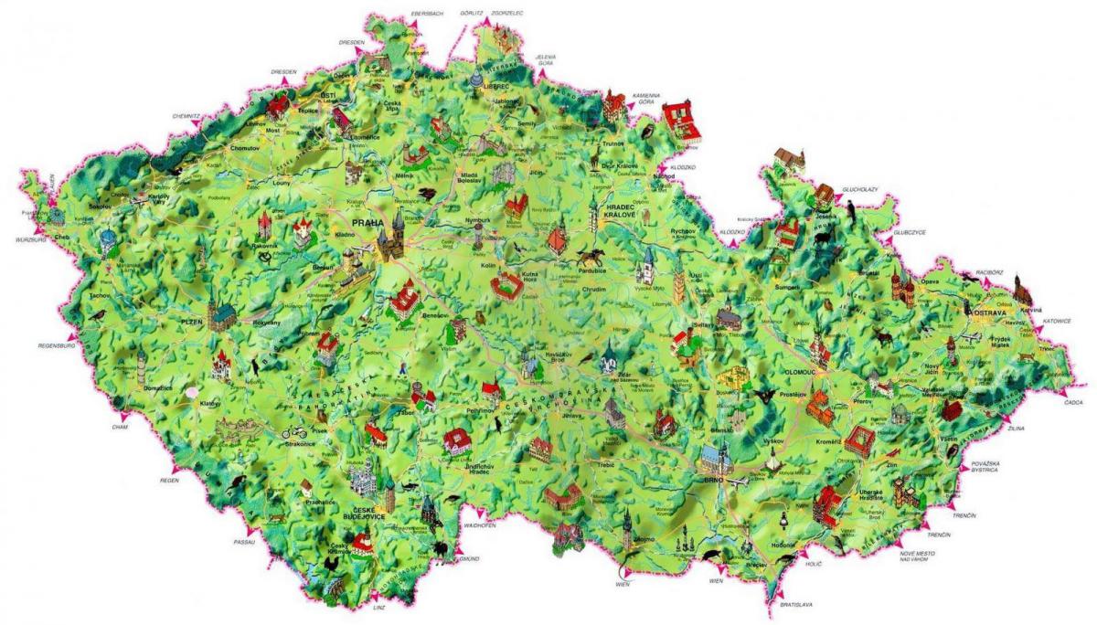 Czech Republic (Czechoslovakia) travel map