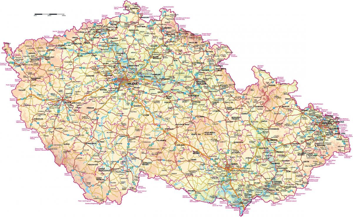 Large map of Czech Republic (Czechoslovakia)