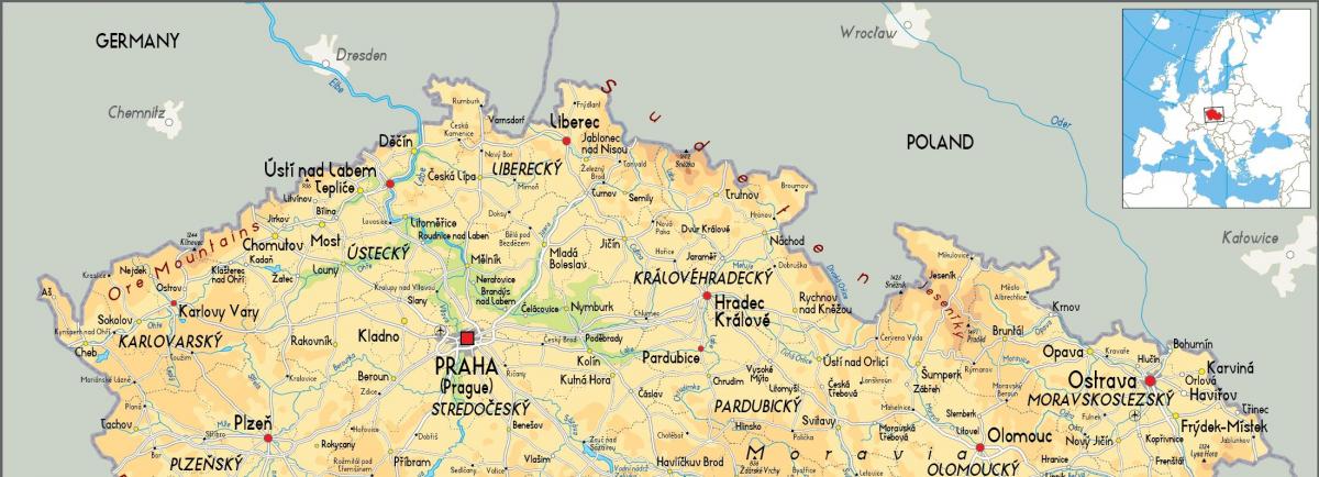 North of Czech Republic (Czechoslovakia) map
